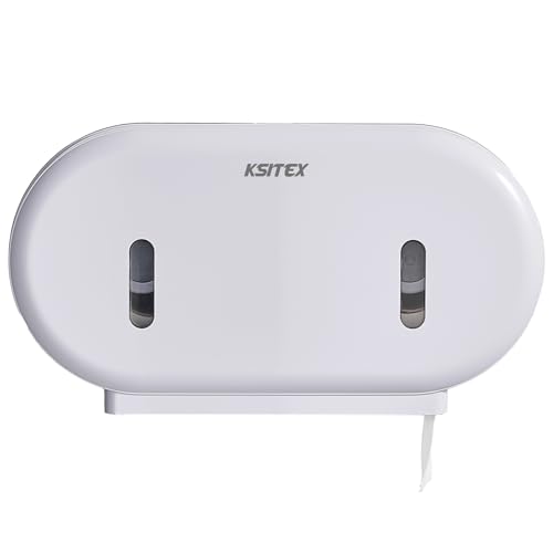 Twin Jumbo Roll Toilet Paper Dispenser, Commercial 9” Double Toilet Paper Holder Wall Mount, Industrial Tissue Dispenser with Key Lock, Tissue Holder with Dual Dispenser for Bathroom
