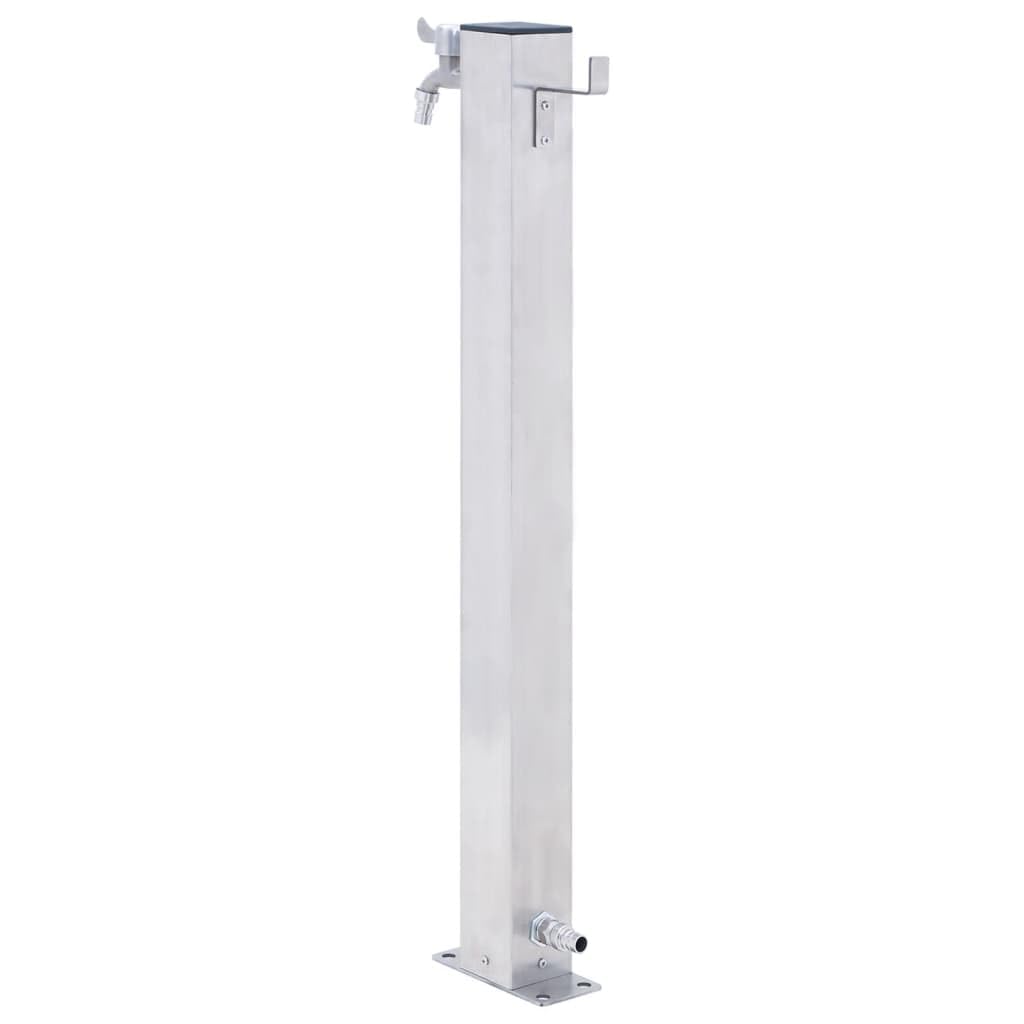 Colonne à eau de Jardin 100 cm acier inoxydable carré pour Arroser Fleurs Laver Mains