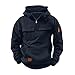 APRDFEU Boys Hoodies plus size fall fashion Quarter Zip Pullover Long Sleeve Oversized Sweatshirts with Pockets Fall Winter Warm Cargo Tops Dark Blue