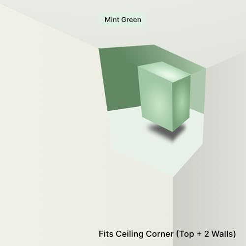 Image of 3D Cube Pixelated Box Illusion Wall Sticker for 90 Corner | Geometric Optical Illusion Wall Decal | Corner Wall & Ceiling Decor | Peel & Stick (ZenCube 12 X 12 Inch - Mint Green)