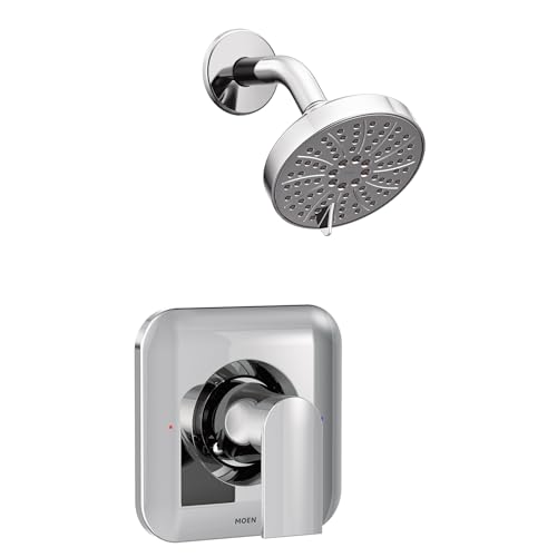 Moen Genta LX Chrome Pressure Balancing Eco-Performance Modern Shower Trim with Showerhead and Lever Handle, Posi-Temp Valve Required, T2472EP