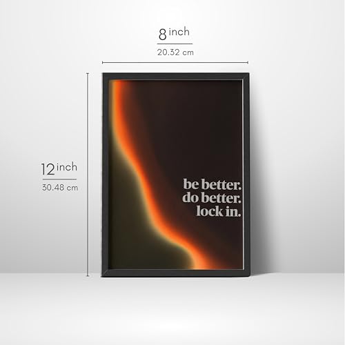 Image of Wall Framed Posters | 8x12 inch size | Motivational Quotes Posters |Inspirational Motivational Photo Frame - inchBe Better, Do Better, Lock In inch - Desk & Wall Decor for Office, Home, or Study