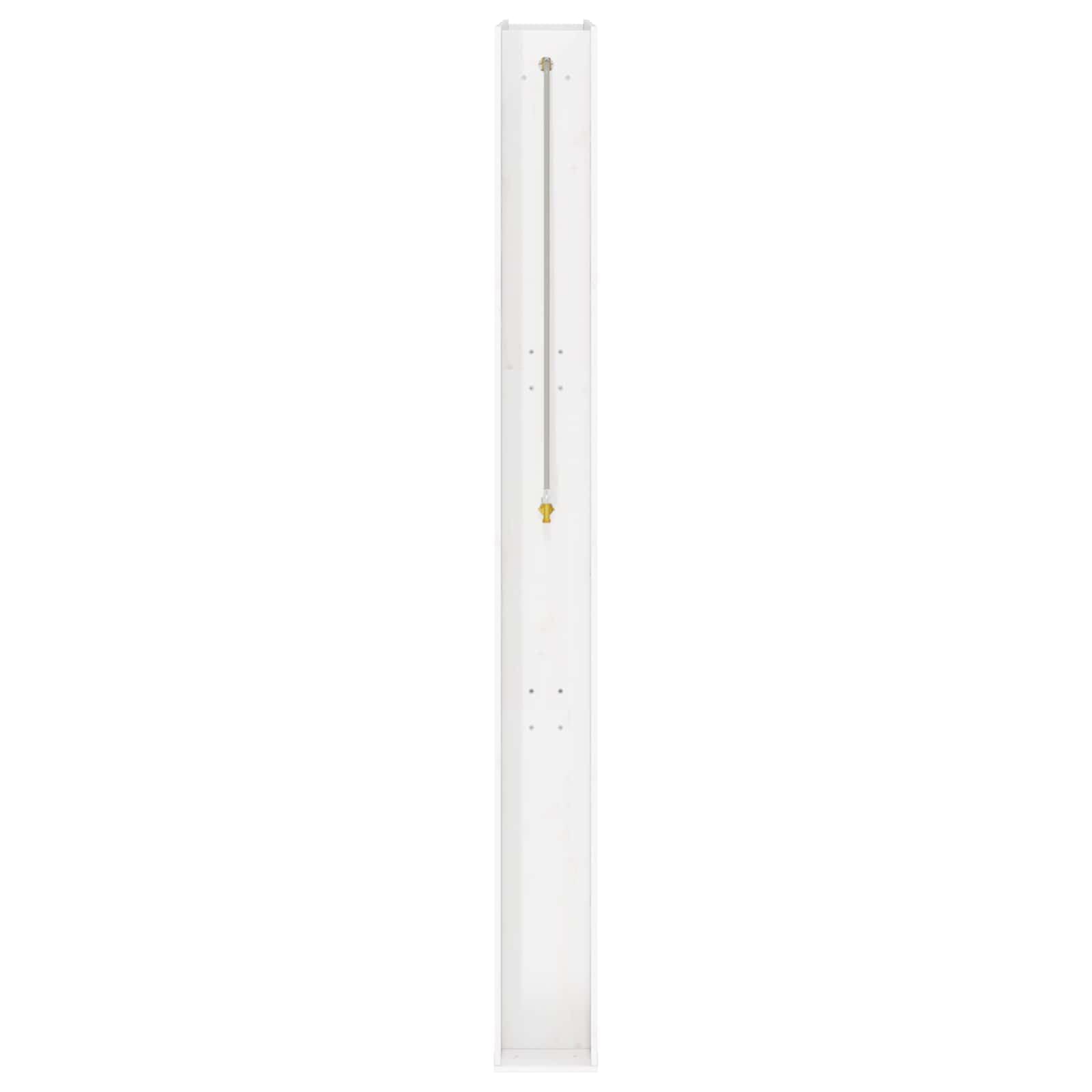 Doccia per esterni in legno massello di pino e acciaio inox, bianco, 226 cm, con tubo doccia regolabile in altezza, soffione girevole, resistente alle intemperie, per giardino, piscina