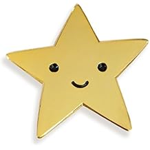 Night Owl Paper Goods Gold Star Enamel Pin for Jacket, Hat, Backpack, Apron - Cute Shiny Metal Lapel Pin Gift for Student, Teacher, Hero, Employee of the Month - Award, Prize, Reward, Recognition Badge
