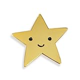 Night Owl Paper Goods Gold Star Enamel Pin for Jacket, Hat, Backpack, Apron - Cute Shiny Metal Lapel Pin Gift for Student, Teacher, Hero, Employee of the Month - Award, Prize, Reward, Recognition Badge