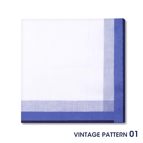 Zenssia Pure Cotton Men's Soft Handkerchiefs Assorted Color Pack of 6 Gift Set