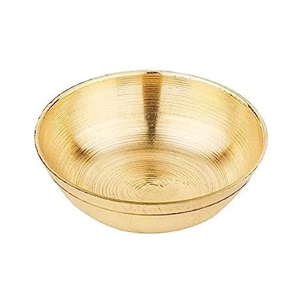 Image of Brass Laddu Gopal Pooja Bhog Thali Set for Home Temple Traditional Pooja Bartan Plate Pital (14 x 14)