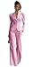 kangsitp Dusty Pink Suits for Women 2 Piece Petite Stripe Womens Suits Puff Sleeve Fashion Casual Womens Pants Suit for Wedding Gust Size Small