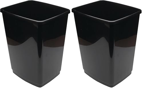 Image of 2WORK Swing Bin Base Only 50 Litre Plastic Black 2W02381 (Pack of 2)