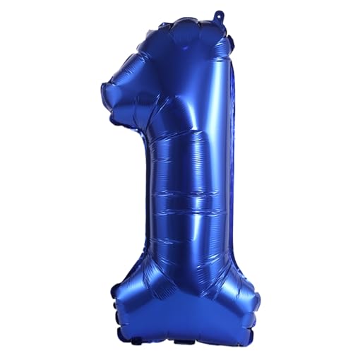 Image of YPSelected 32 Inch Large Foil Helium Number Balloon Birthday Wedding Party 0-9 (Navy Blue, 1)