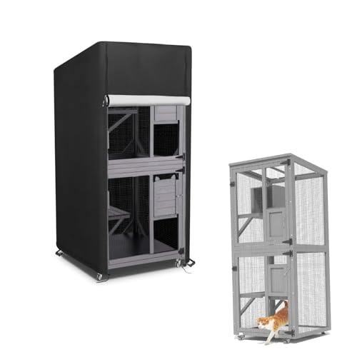 Kingling Outdoor Cat House Cover for 4 Tier Catio Outdoor Cat Enclosure With...