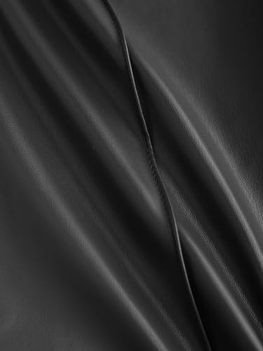 CIDER Faux Leather Solid High Waist Wide Leg Trousers4