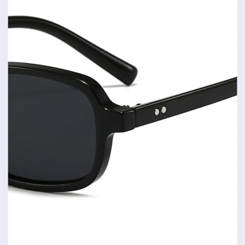 Lunettes de soleil rectangulaires UV400 tendance rétro avec rivets champagne