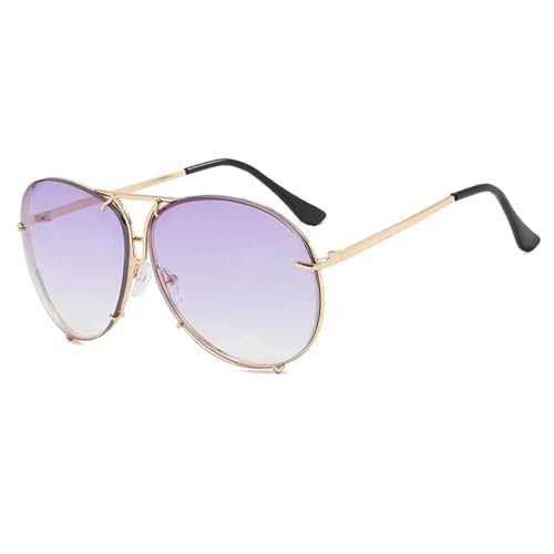 Lunettes de soleil surdimensionnées anti-éblouissement avec verres miroir violet
