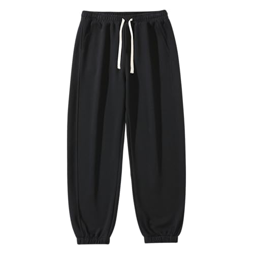 Men's Lightweight Cotton Sweatpants with Pockets Drawstring Joggers Workout Pants for Lounge,Gym,Running