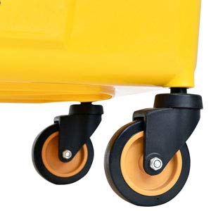 Image of ReunionG Commercial Mop Bucket, Household Bucket with Wringer, Side Press Mop Bucket with Wheel and Handle, Side Press Wringer Trolley with Ergonomic Rocker for Easy Water Drain, Yellow (34 Quart)