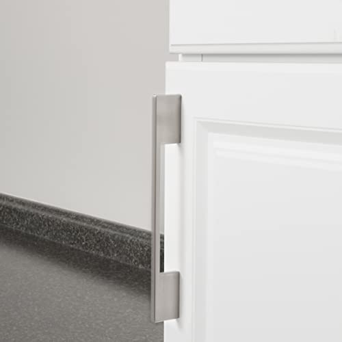 Image of South Main Hardware Wide Modern Die Cast Cabinet Drawer Pull Handle, 6.3 inch Center to Center Hole Spacing, Satin Nickel, Mounting Hardware Included, 10-Pack