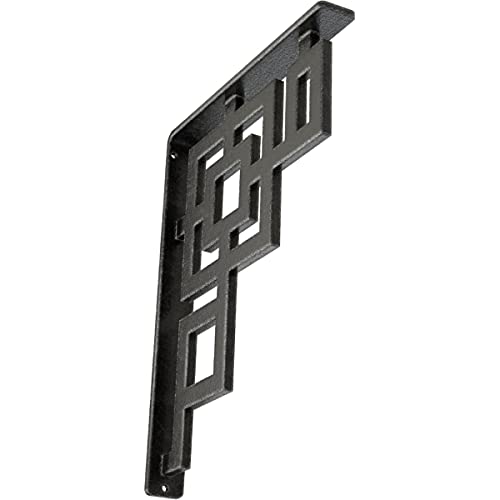 Ekena Millwork BKTM01X10X12SERAPW Metal Bracket, 1 1/2" W x 10" D x 12" H, Antiqued Pewter