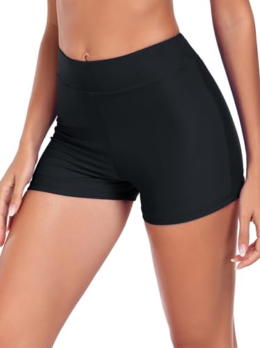 Women's Swim Board Shorts Swimming Bottoms High Waisted Tummy Control Swimsuits Beach Shorts Bathing Trunks2