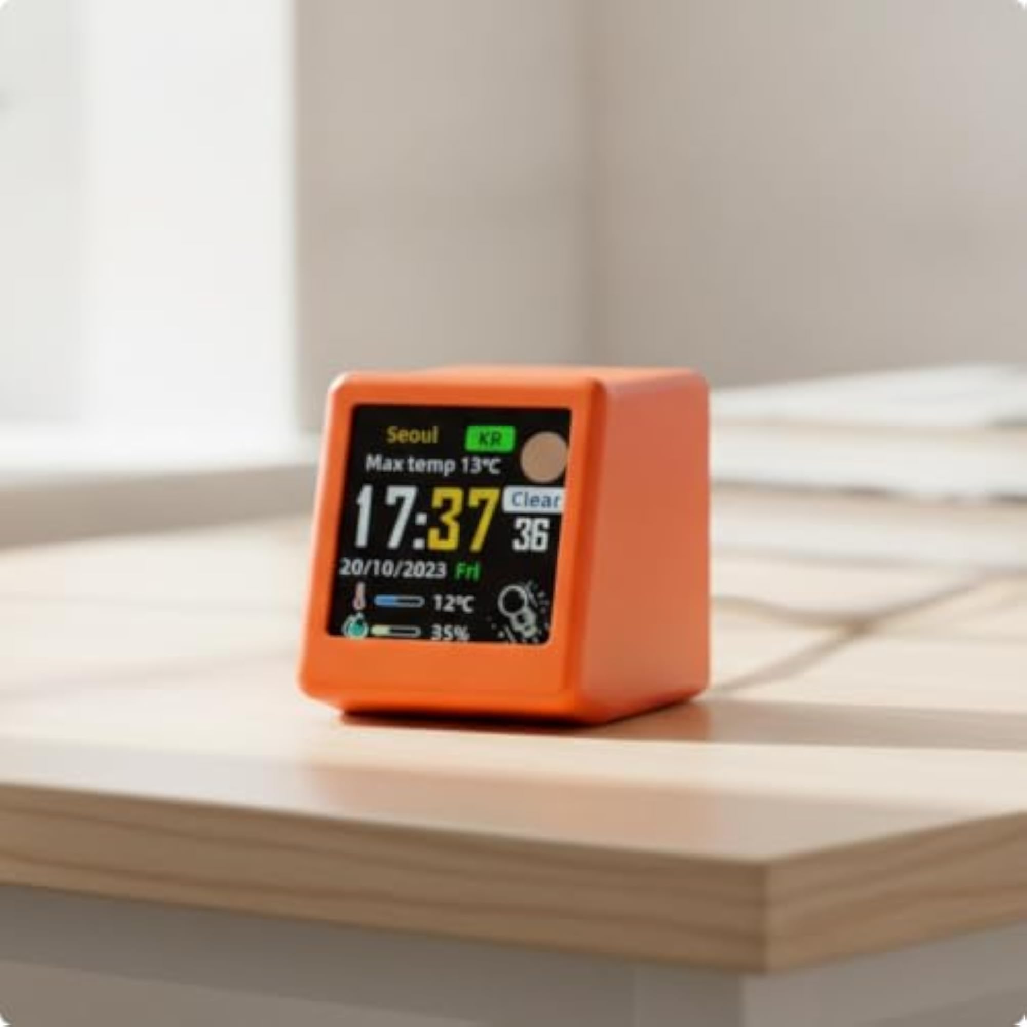 Temperature Intelligent Clock, Orange