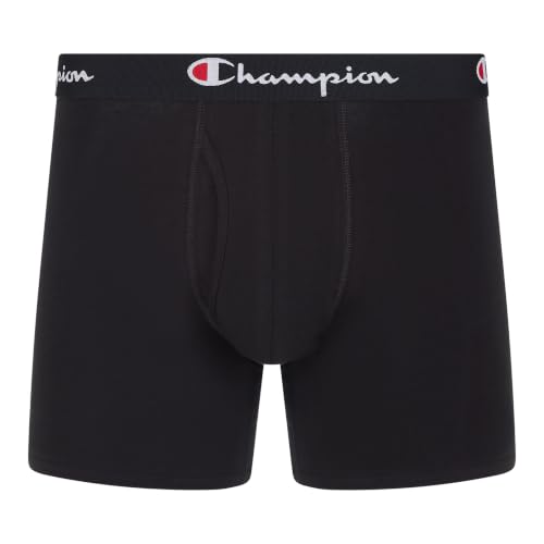 Image of Champion Men's Everyday Cotton Stretch 5 Pack Boxer Briefs, Total Support Pouch, Moisture-Wicking, No Ride-up Fit