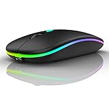 LED Wireless Mouse, Slim Rechargeable Wireless Silent Mouse, 2.4G Portable USB Optical Wireless...