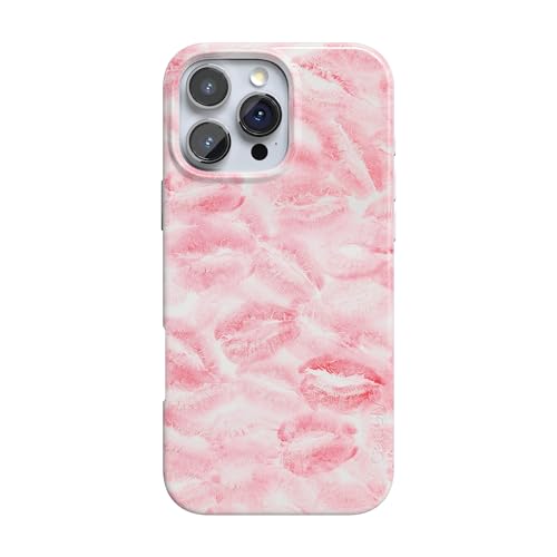 Casely iPhone 16 Pro Case | Sealed with a Kiss | Pink Lipstick | Compatible with MagSafe | Classic Ultra Slim Design
