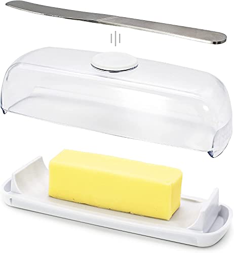 Butter Hub Ceramic Butter Dish with Lid and Spreader Knife