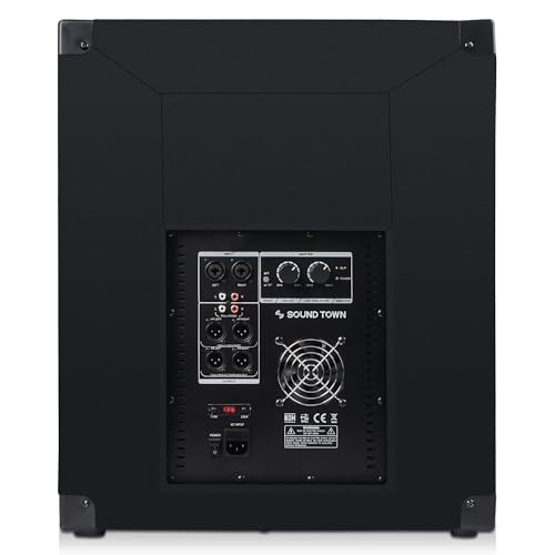 Image of Sound Town METIS Series Powered Subwoofer 2400 Watts 18 inch, with Class-D Amplifier, 4-inch Voice Coil, High-Pass Filter (METIS-18PWG)