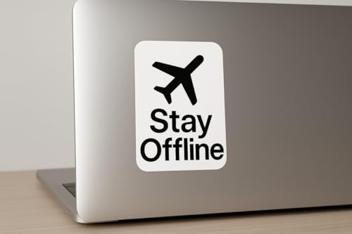 Stay Offline Sticker with Airplane Mode Icon Vinyl Decal for Laptop Car Window Bumper Smartphone Tablet Waterproof AUTO Bottle