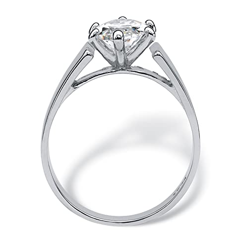 PalmBeach Sterling Silver Marquise Shaped Cubic Zirconia Wide Band Solitaire Engagement Ring Sizes 5-122
