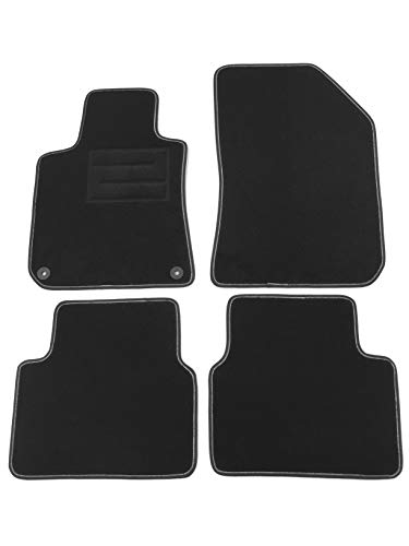 ASC Tapis de voiture pour P. 308 Station Wagon II série à partir de 2014-2019 Tapis en moquette avec boutons et talonnette