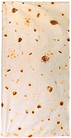 LIVILAN Funny Mexican Taco Burrito Beach Towel for Adult, Oversized Microfiber Quick Dry Sand Free Towel, Lightweight and Soft Pool Swim Shower Travel Towel, Burrito Gifts for Women Men Kids,30”X60”