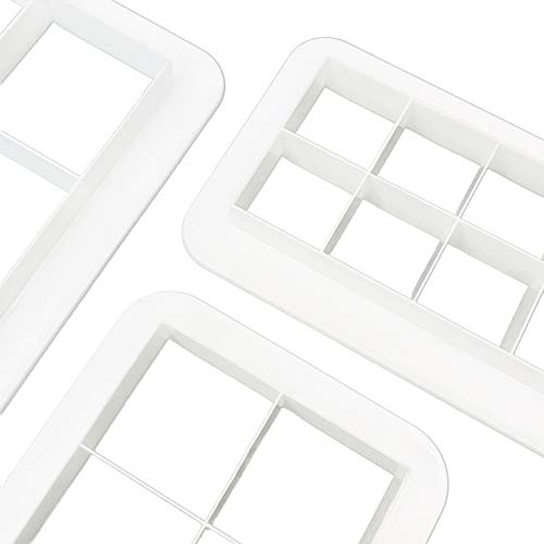 Clever Monster Square Cookie Cutter Set, Geometric Multicutter Square Cake Fondant Cutter, 3 Size Square Biscuit Cutters Cake Decorating #TOP6
