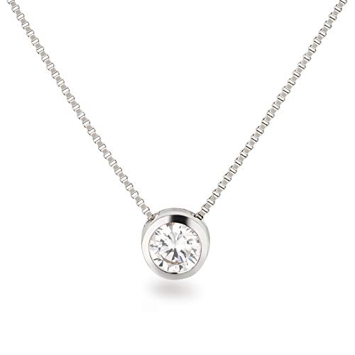 Schöner-SD 925 Silberkette mit Anhänger Zirkonia Solitär klein Cover