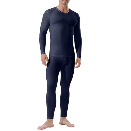 Channo Uomo Set Intimo Termico: Maglia Termica Biancheria Intima Sci Invernale Pantaloni Manica Lunga Funzionale Blu M