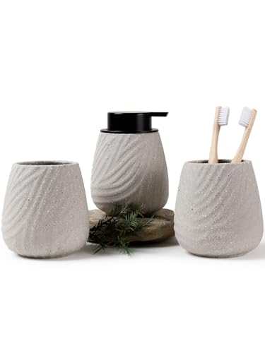 Avidanza 3 Pcs Bathroom Accessories Set – Ceramic Lotion Soap