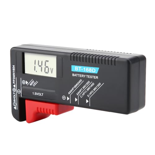 Generic Digital Battery Volt Tester Portable Easy-to-Read Power Level Indicator for All Battery Types for Home Use