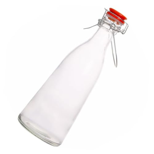 Hoement Botella de Vidrio Swing con Cierre Hermético Tapa de Garrafa con Grifo Almacenamiento de Líquidos para Agua Vino y Jugos Transparente