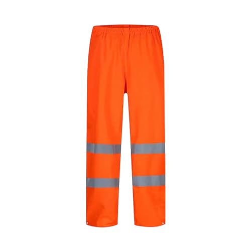 Cambkatl Pantalones de lluvia reflectantes para hombre, de alta visibilidad, impermeables, ropa de trabajo, para ciclismo y senderismo, rojo (01 Red), X-Large