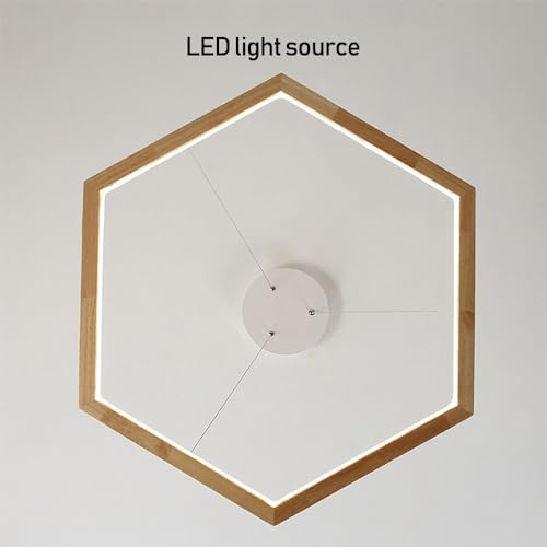 Pendentif à LED dimmable en bois noble et design hexagonal pour une suspension d'exception