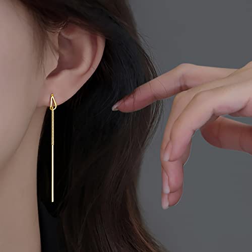 SLUYNZ 925 Sterling Silver Chain Threader Earrings Dangle for Women Teens Long Dangle Earrings Line Earrings Tassel2