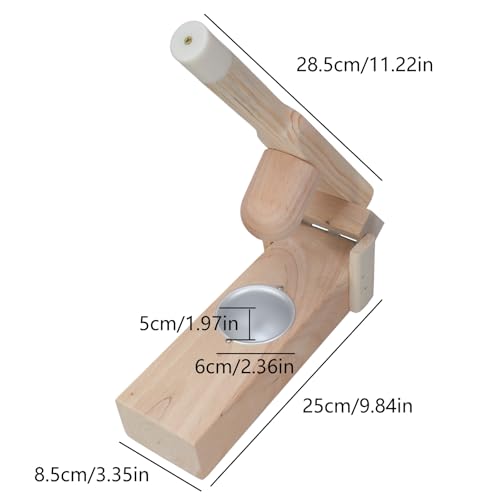 PANGBOER Practical Wood Mochi Maker Convenient Kitchen Embosser Tool Practical Thick Wood Dough Press for Traditional Snacks - Thumbnail 3