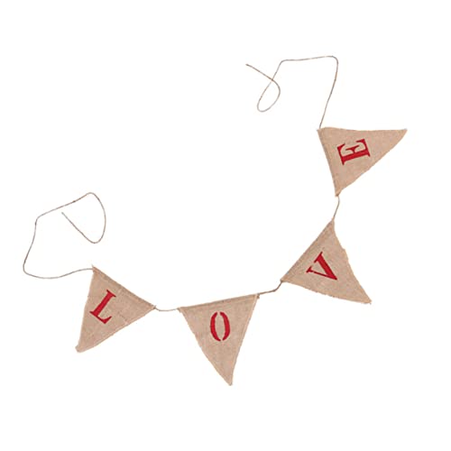 HEALSOPTHY Banderín De Arpillera Decoración Para Bodas Banderines Colgantes Adorno Para Banderines De Boda Banderines Triangulares Para Bodas Decoración Para Banderines De Boda
