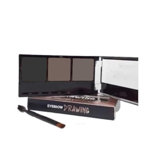 Matt Look Perfect Trio Shade Brow Powder, Eyebrow Drawing Palette with 1 Brush, Ultimate Brow Kit, Eyebrow Filler, Non-Transfer Smudge proof Eyebrow Palette(Dark Grey, Cloudy... - Image 2