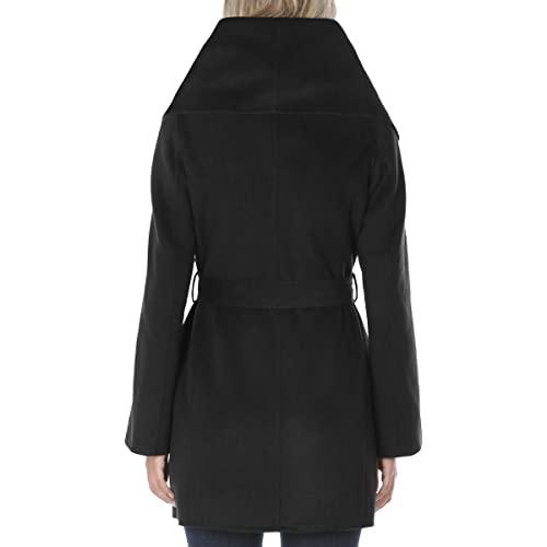Image of TAHARI Womens Double-faced Luxury Soft Wool Blend Peacoat Removable Belt Wool Coat Oversized Collar