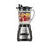 Hamilton Beach Power Elite Wave Action Blender-for Shakes and Smoothies, Puree, Crush Ice, 40 Oz Glass Jar, 12 Functions, Stainless Steel Ice Sabre-Blades, Black (58148A)