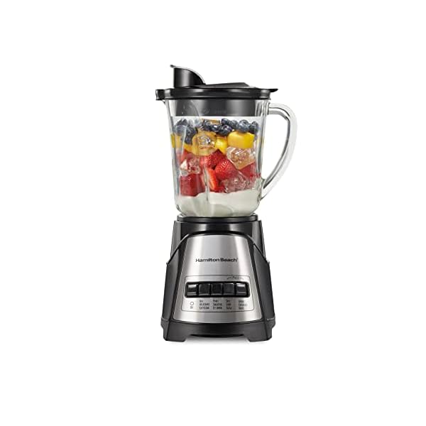 Hamilton Beach Power Elite Wave Action Blender-for Shakes and Smoothies, Puree, Crush Ice, 40 Oz Glass Jar, 12 Functions, Stainless Steel Ice Sabre-Blades, Black (58148A) Hamilton Beach Power Elite Wave Action Blender-for Shakes and Smoothies, Puree, Crush Ice, 40 Oz Glass Jar, 12 Functions, Stainless Steel Ice Sabre-Blades, Black (58148A)
