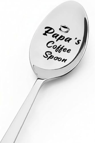Dad Fathers Day Birthday Gifts for Pawpaw Grandfather from Grandkids, Papa's Coffee Spoon for Papa Daddy Coffee Lover Father Day Gifts Ice Cream Spoon for Grandpa Granddad