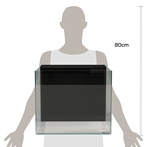 Landen 45P 15 Gallon Ultra Clear All Glass Rimless Low Iron Aquarium Tank With Rear Filtration Chamber(Return Pump Included)For Salt And Fresh Water.17.7''Wx17.7''Dx15.8''H In(45X45X40Cm)6Mm Thickness #TOP3